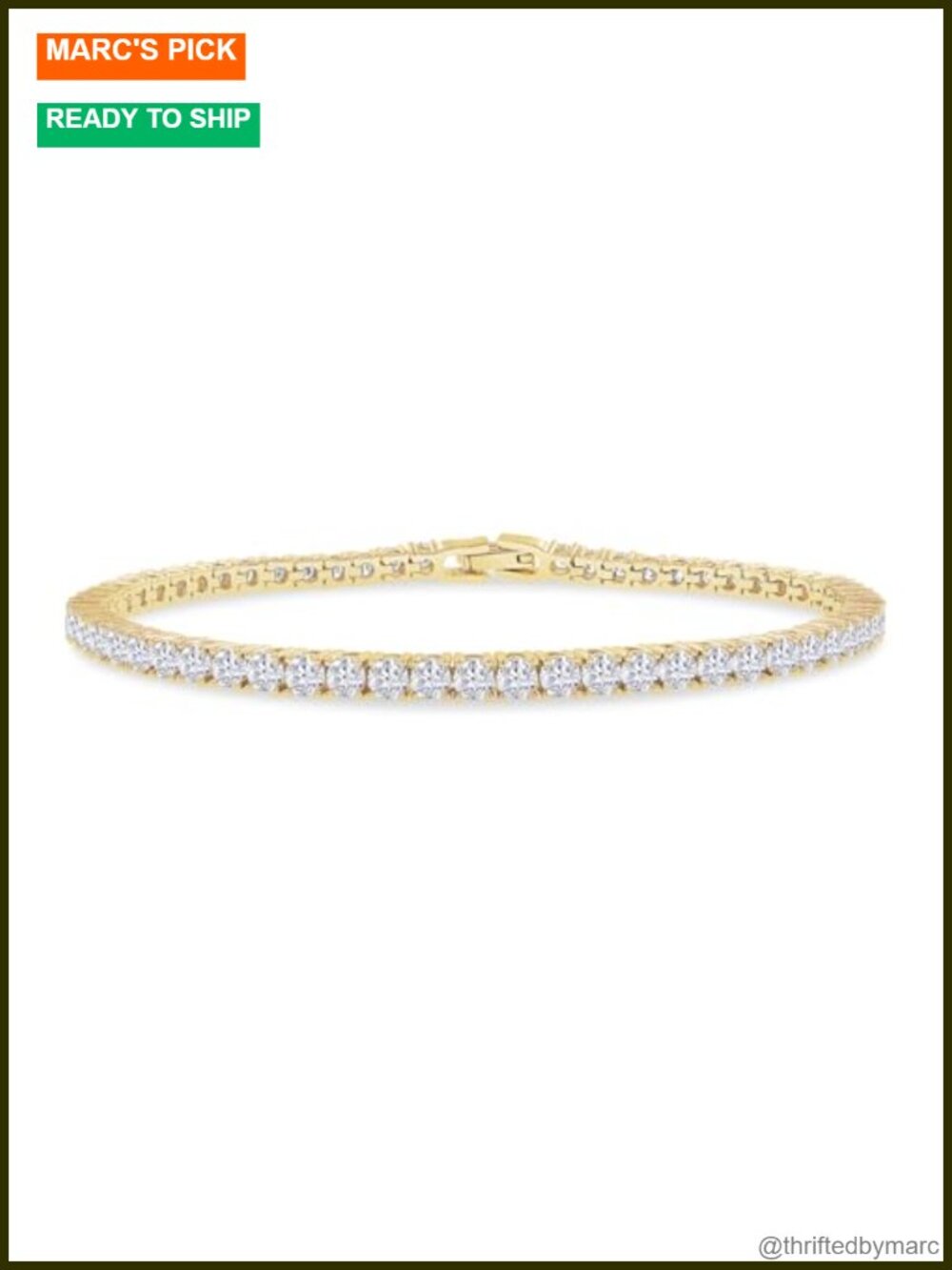 18K Gold Plated Tennis Bracelet Stackable Lab Created Moissanite 5.90 Carat